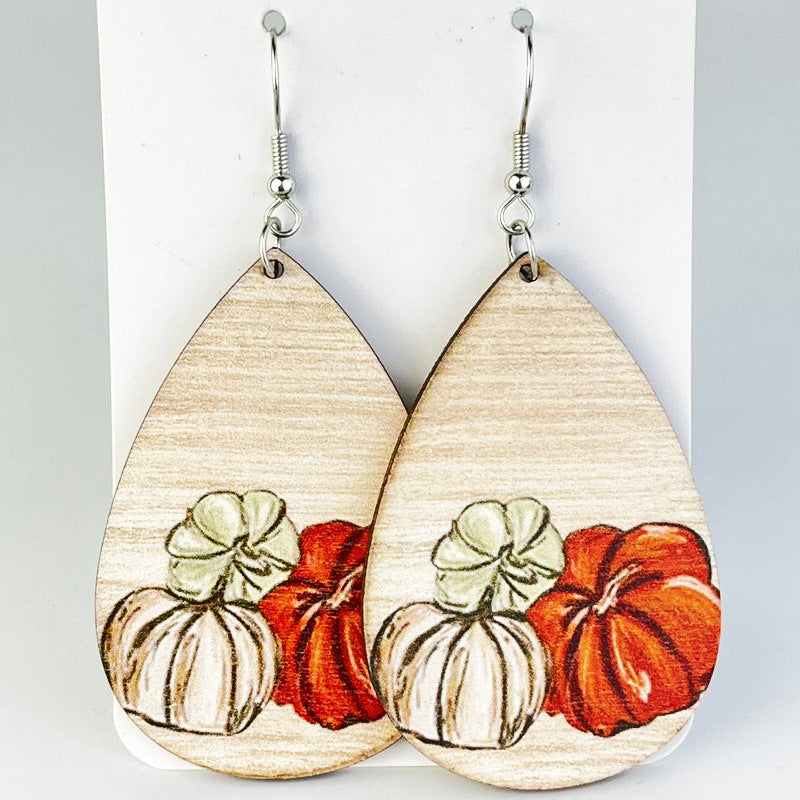 Wholesale 2Pairs/pack Floral Ghost Bohemian Retro Halloween Pumpkin Cute Earrings